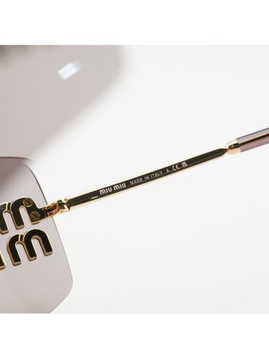Miu Miu MU54YS 5AK06I Geometric Sunglasses - Gold/Light Purple Brown main image 8